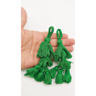 Dark Green Tassels, Cotton Tassels, Bohemian